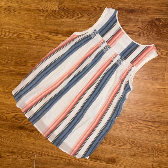 Anthropologie Little Yellow Button Striped Cotton Tank - Picture 4 of 8